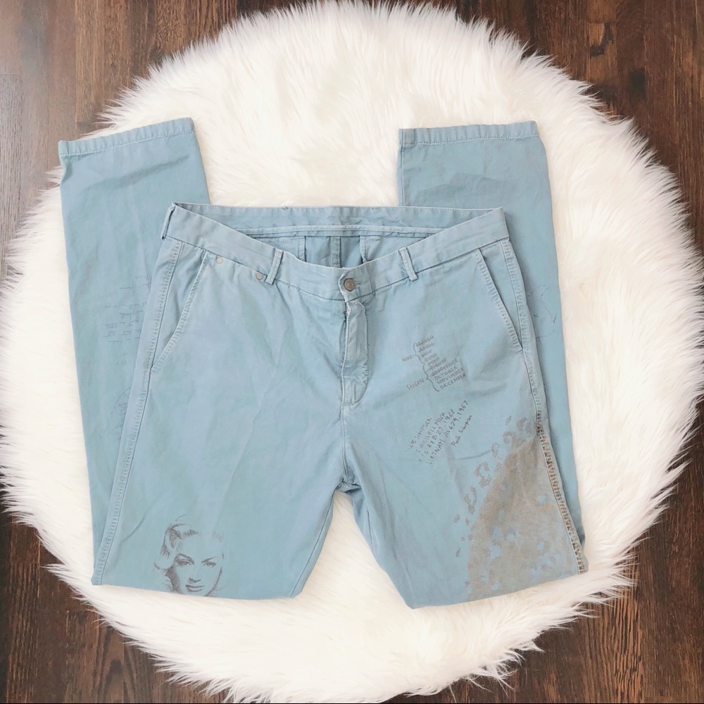 7 For All Mankind - Straight Leg Pants with Art